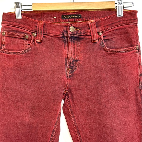 Nudie organic jeans in red denim size 30/34 - Picture 2 of 7